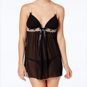 NWT Linea Donatella Pleated Babydoll Chemise Large